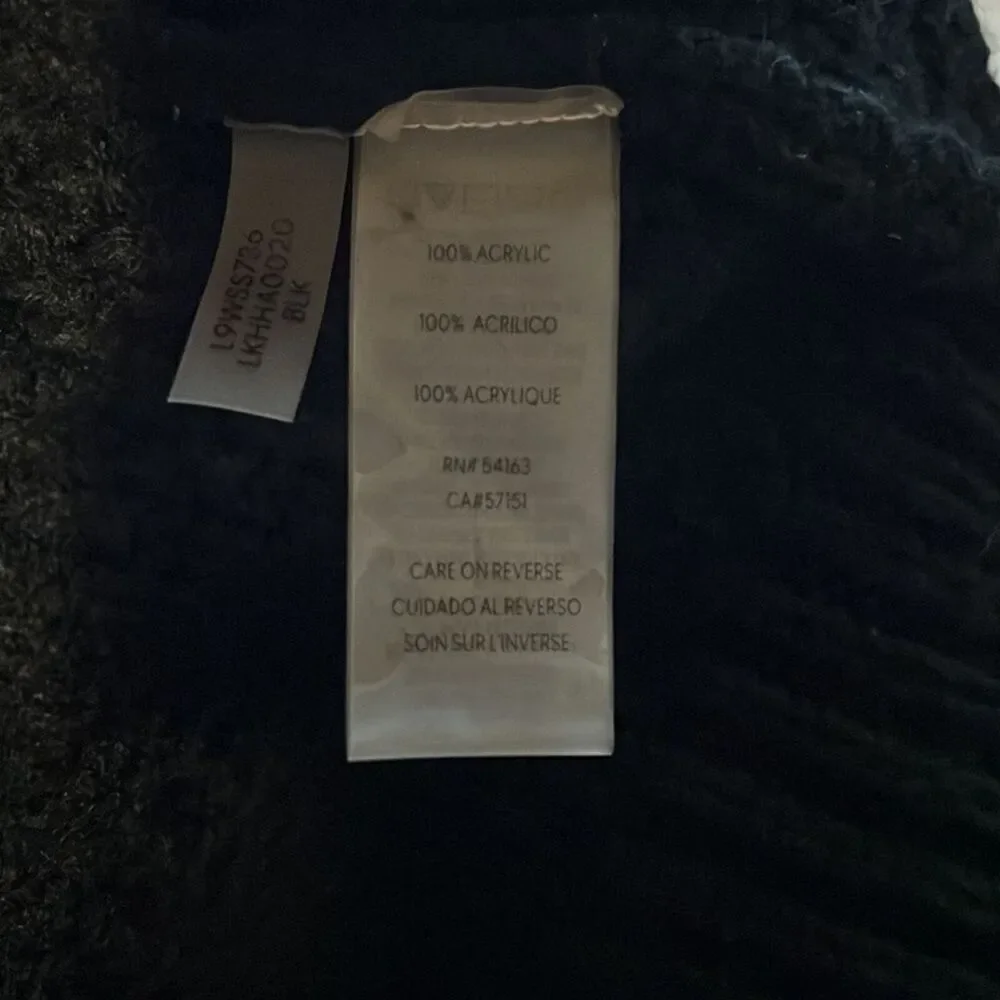 KARL LAGERFELD Black Chunky Knit Scoop Neck Sweater Size Small